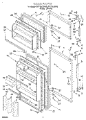DOOR Diagram and Parts List for 3VET16GKFW00  Whirlpool Refrigerator