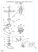 TRANSMISSION, MOTOR AND PUMP Diagram and Parts List for CCW5264W2  Whirlpool Washer
