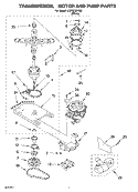 TRANSMISSION, MOTOR AND PUMP PARTS Diagram and Parts List for LCR5232HQ2  Whirlpool Washer