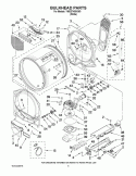 BULKHEAD PARTS Diagram and Parts List for YWED7400XW0  Whirlpool Dryer