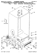 CABINET PARTS Diagram and Parts List for KSRS25FTSS01  KitchenAid Refrigerator