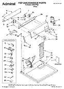 TOP AND CONSOLE PARTS Diagram and Parts List for AGD4470TQ0  Admiral Dryer