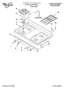 COOKTOP, LITERATURE Diagram and Parts List for GS395LEHS0  Whirlpool Range