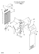 AIR FLOW Diagram and Parts List for 6ED22PKXFW00  Whirlpool Refrigerator