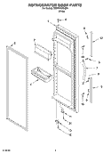 REFRIGERATOR DOOR Diagram and Parts List for 7ED7FHGXKQ01  Whirlpool Refrigerator