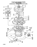 PUMP AND MOTOR Diagram and Parts List for 4KUDA220T5  KitchenAid Dishwasher