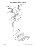 DOOR AND PANEL PARTS Diagram and Parts List for KUDE60HXSS5  KitchenAid Dishwasher