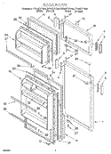 DOOR Diagram and Parts List for RT14ZKXFW00  Roper Refrigerator