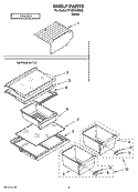 SHELF PARTS, OPTIONAL PARTS Diagram and Parts List for TT18SKXRD02  Estate Refrigerator
