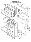 DOOR PARTS Diagram and Parts List for RT18VKXKQ00  Roper Refrigerator