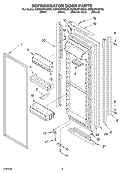 REFRIGERATOR DOOR Diagram and Parts List for KSRB25FHBT05  KitchenAid Refrigerator