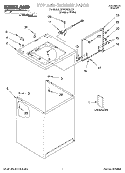 TOP AND CABINET, LITERATURE Diagram and Parts List for SAWB600JQ1  Whirlpool Washer