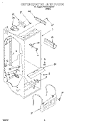 REFRIGERATOR LINER Diagram and Parts List for 3VED27DQDW00  Whirlpool Refrigerator