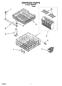 DISHRACK PARTS, OPTIONAL PARTS (NOT INCLUDED) Diagram and Parts List for IRD4700Q1  Inglis Dishwasher