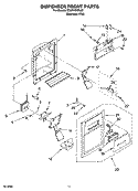 DISPENSER FRONT PARTS Diagram and Parts List for ED5PHEXRL02  Whirlpool Refrigerator
