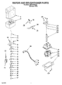 MOTOR AND ICE CONTAINER PARTS Diagram and Parts List for GD5YHAXNL04  Whirlpool Refrigerator