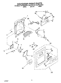 DISPENSER FRONT PARTS Diagram and Parts List for GC5THGXKB01  Whirlpool Refrigerator