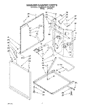 WASHER CABINET Diagram and Parts List for LTG6234AW1  Whirlpool Washer Dryer Combo