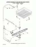 UPPER DISHRACK AND WATER FEED PARTS Diagram and Parts List for CUD6710WB0  Crosley Dishwasher