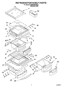 REFRIGERATOR SHELF PARTS Diagram and Parts List for KSBP25FKSS02  KitchenAid Refrigerator