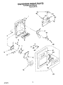 DISPENSER FRONT PARTS Diagram and Parts List for GD5THGXKS03  Whirlpool Refrigerator