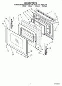 DOOR PARTS, OPTIONAL PARTS (NOT INCLUDED) Diagram and Parts List for RF263LXTT3  Whirlpool Range