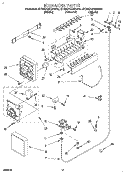 ICEMAKER Diagram and Parts List for ET22DQRBW00  Whirlpool Refrigerator