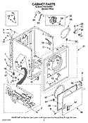 CABINET PARTS Diagram and Parts List for HGD4300TQ0  Magic Chef Dryer