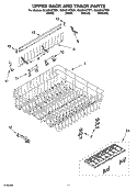 UPPER RACK AND TRACK PARTS Diagram and Parts List for GU2451XTST1  Whirlpool Dishwasher