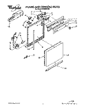 FRAME AND CONSOLE Diagram and Parts List for DP8500XXN0  Whirlpool Dishwasher