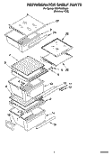 REFRIGERATOR SHELF PARTS Diagram and Parts List for GD5YHAXNL00  Whirlpool Refrigerator