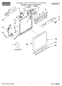FRAME & CONSOLE, LITERATURE Diagram and Parts List for RUD5000HB1  Roper Dishwasher