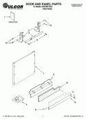 DOOR AND PANEL PARTS Diagram and Parts List for DW524M1ACU0  Whirlpool Dishwasher