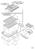 SHELF Diagram and Parts List for RT18HDXDW05  Roper Refrigerator