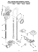 FILL, DRAIN AND OVERFILL PARTS Diagram and Parts List for GU2451XTST2  Whirlpool Dishwasher