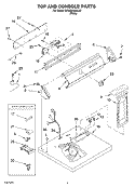 TOP AND CONSOLE Diagram and Parts List for GCEM2990LQ0  Whirlpool Dryer