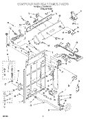 CONTROLS AND REAR PANEL Diagram and Parts List for 6LSC8255EQ1  Whirlpool Washer