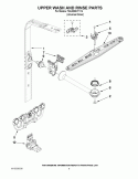 UPPER WASH AND RINSE PARTS Diagram and Parts List for 7GU3200XTVY4  Whirlpool Dishwasher