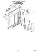 INNER DOOR Diagram and Parts List for WU4300B0  Roper Dishwasher