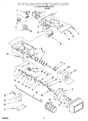MOTOR AND ICE CONTAINER Diagram and Parts List for KSUB25QDBL00  KitchenAid Refrigerator