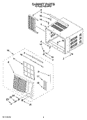 CABINET PARTS Diagram and Parts List for ACE184PT0  Whirlpool Air Conditioner