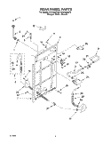 REAR PANEL Diagram and Parts List for KAWS850JT2  KitchenAid Washer