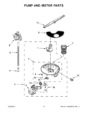 PUMP AND MOTOR PARTS Diagram and Parts List for IUD3100BW0  Whirlpool Dishwasher