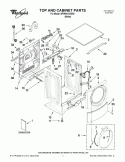 TOP AND CABINET PARTS Diagram and Parts List for WFW9410XW00  Whirlpool Washer