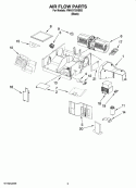 AIR FLOW PARTS Diagram and Parts List for YMH2175XSB3  Whirlpool Microwave