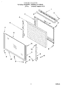 DOOR, LIT/OPTIONAL Diagram and Parts List for FGP335GW1  Roper Range