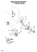 PUMP AND MOTOR PARTS Diagram and Parts List for GHW9100LW2  Whirlpool Washer