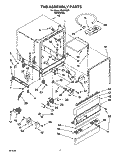 TUB ASSEMBLY, LIT/OPTIONAL Diagram and Parts List for WU5755B1  Roper Dishwasher