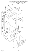REFRIGERATOR LINER Diagram and Parts List for 4YED25DQFN00  Whirlpool Refrigerator