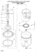 AGITATOR, BASKET AND TUB Diagram and Parts List for 3LSR5233BN0  Whirlpool Washer